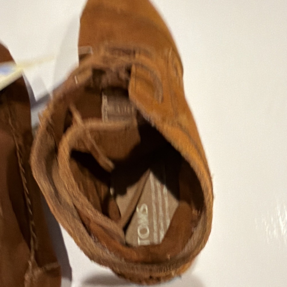 Boho Booties, Toms Women's Moccasin Boots Sz 6 Brown Suede Tribal Lace Up 1742 - Picture 4 of 12
